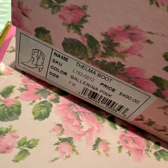 NWT Loveshackfancy x Larroude Thelma boot ballerina pink size 7. - Picture 3 of 3